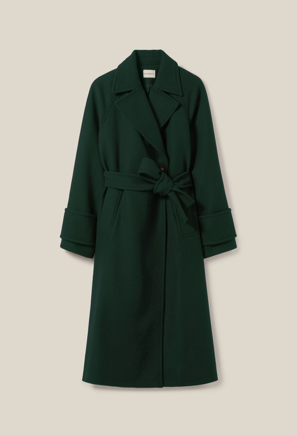 Long green trench coat