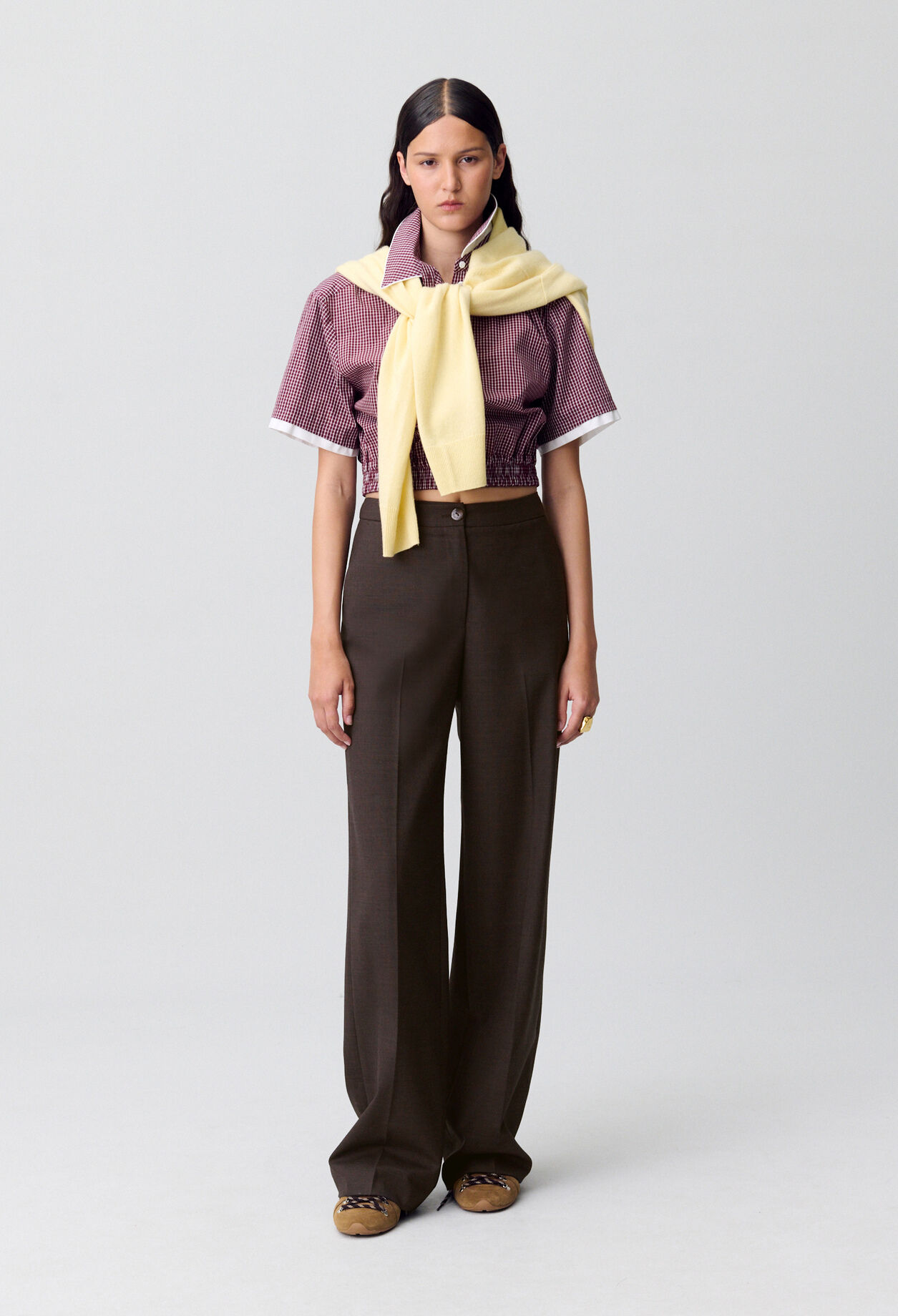 Pantalon droit laine