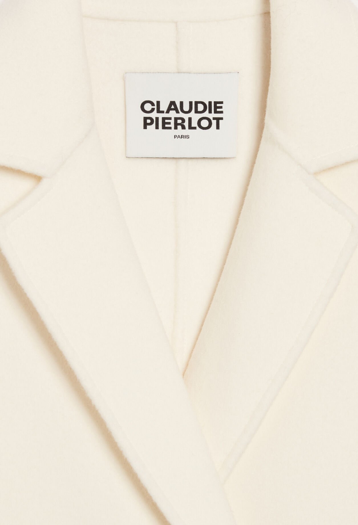 Ecru straight mid-length coat