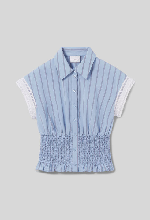 Chemise ray&eacute;e sans manches