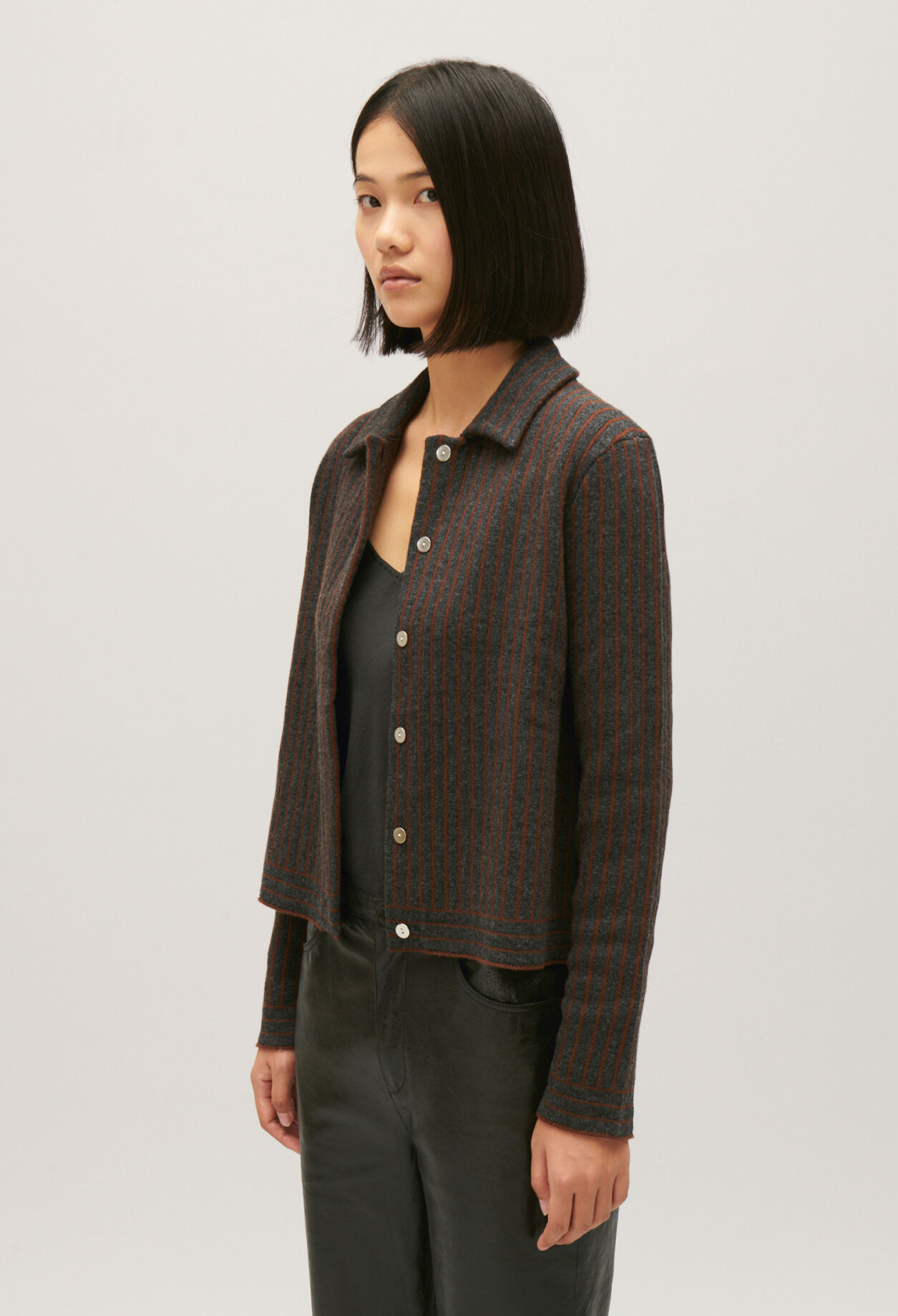 Gestreifter Strick-Cardigan 