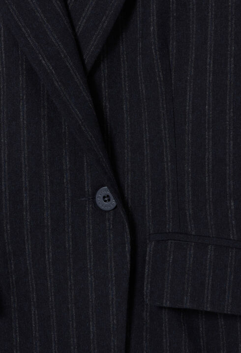 Striped wool-blend jacket