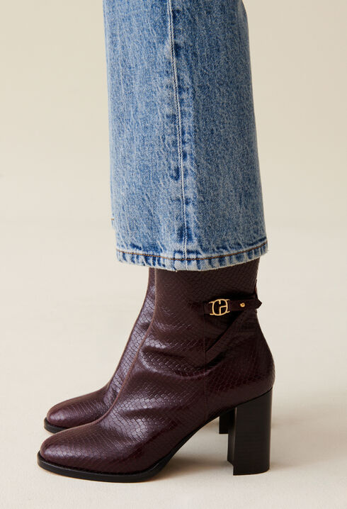 Glossy Snake Effect Boots