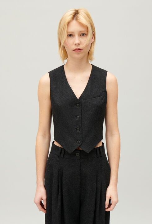 Flecked grey suit waistcoat