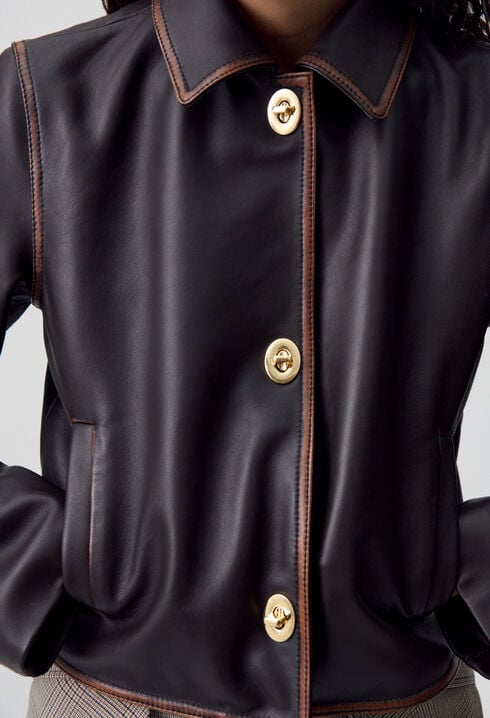 Cropped Vintage Leather Jacket