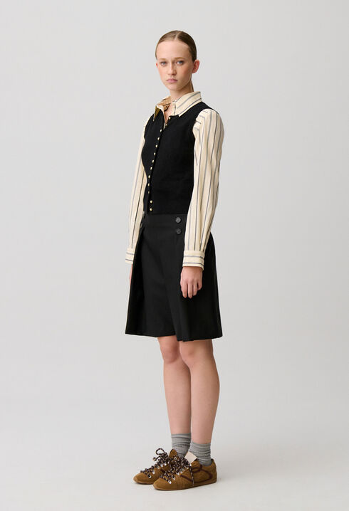 Top maille boutonn&eacute;