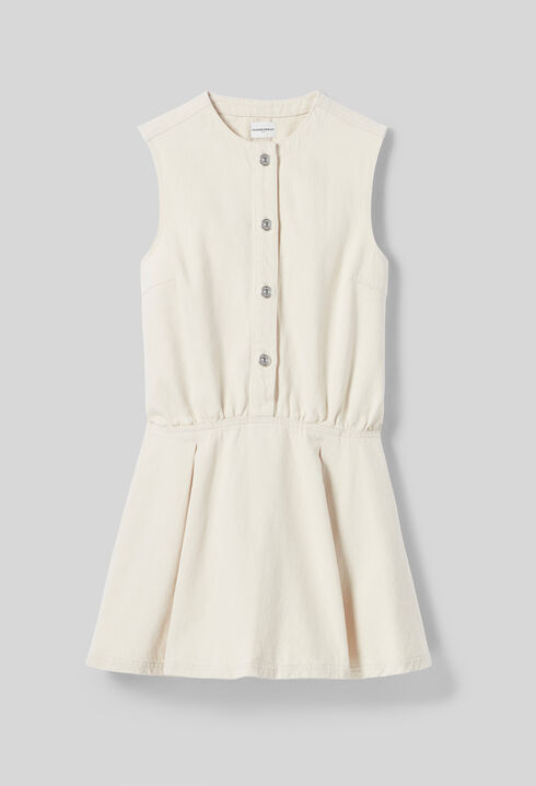 Flared light denim dress