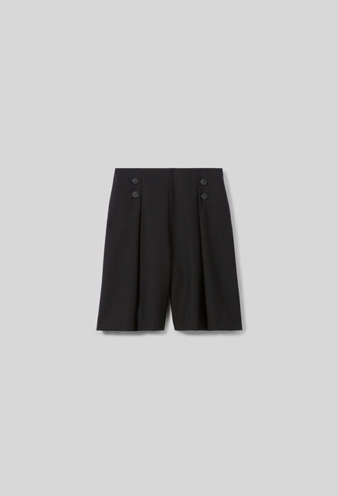 Tailored wool-blend Bermuda shorts