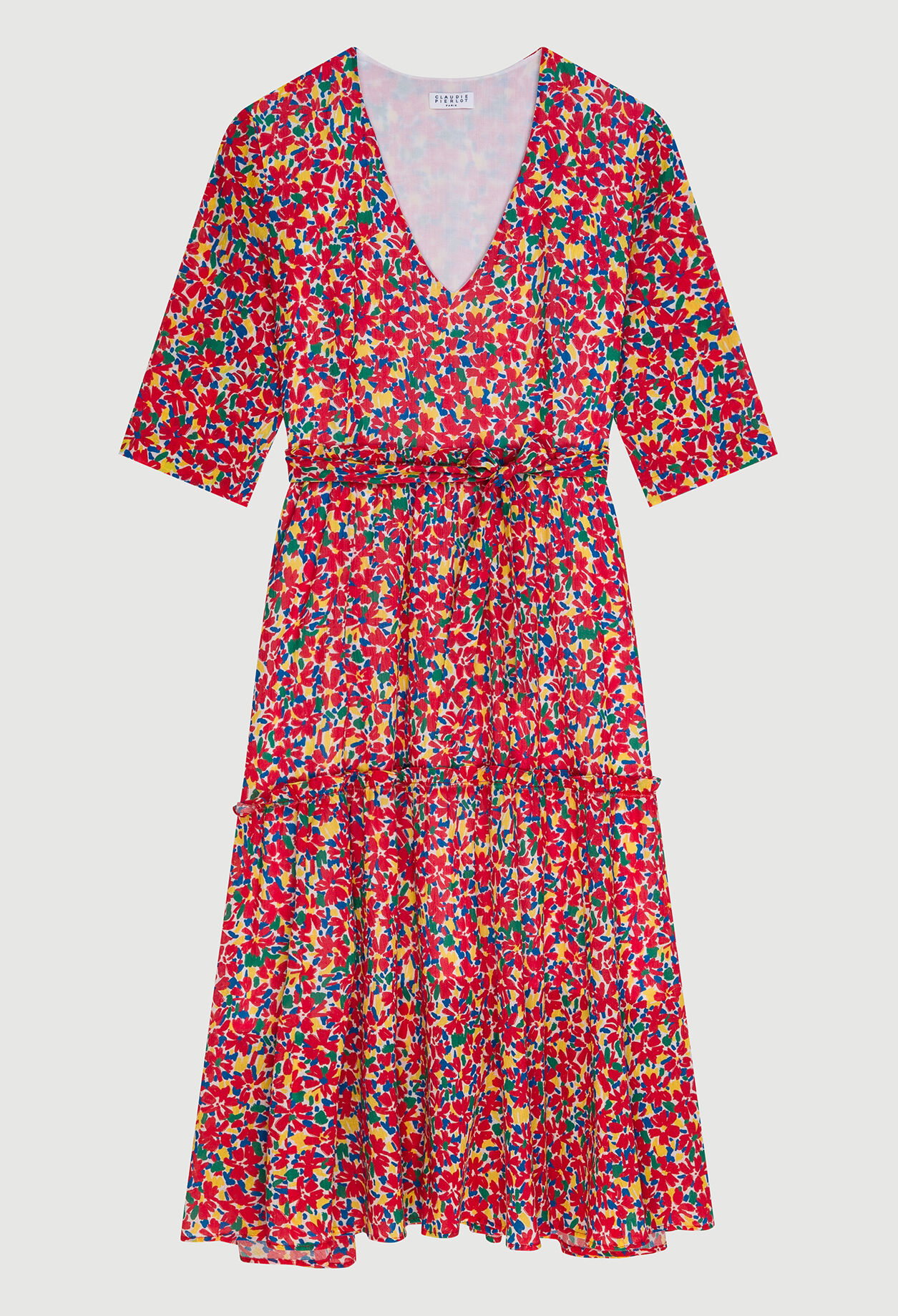 Robe fleurie à fronces