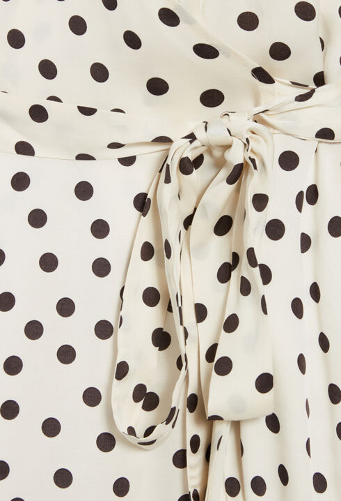 Schwarz-wei&szlig;es Wickelkleid mit Print