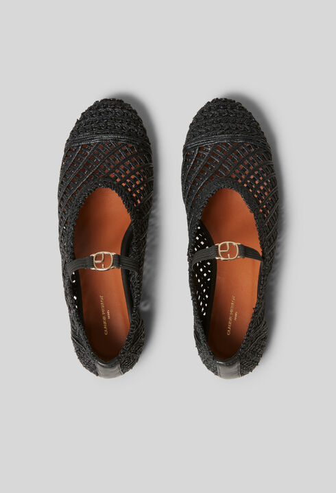Ballerines tressées cuir