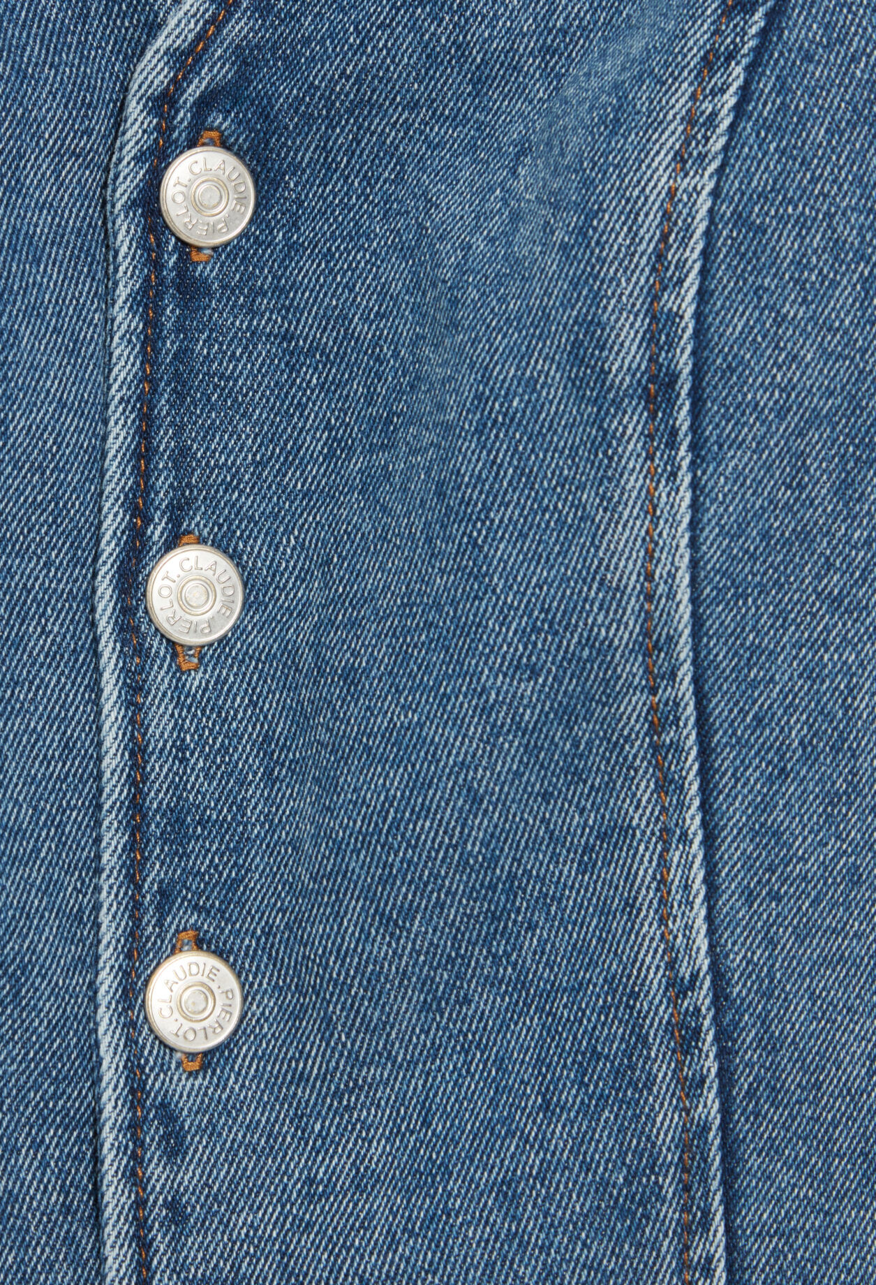 Ärmelloses Denim-Top Blau