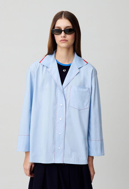 Chemise oversize contrastée