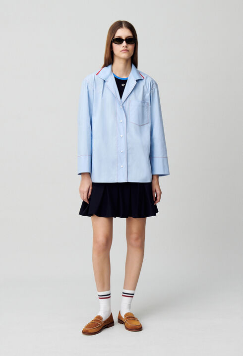 Kontrastierte Oversize-Bluse