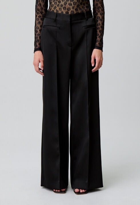 Satin tailored trousers