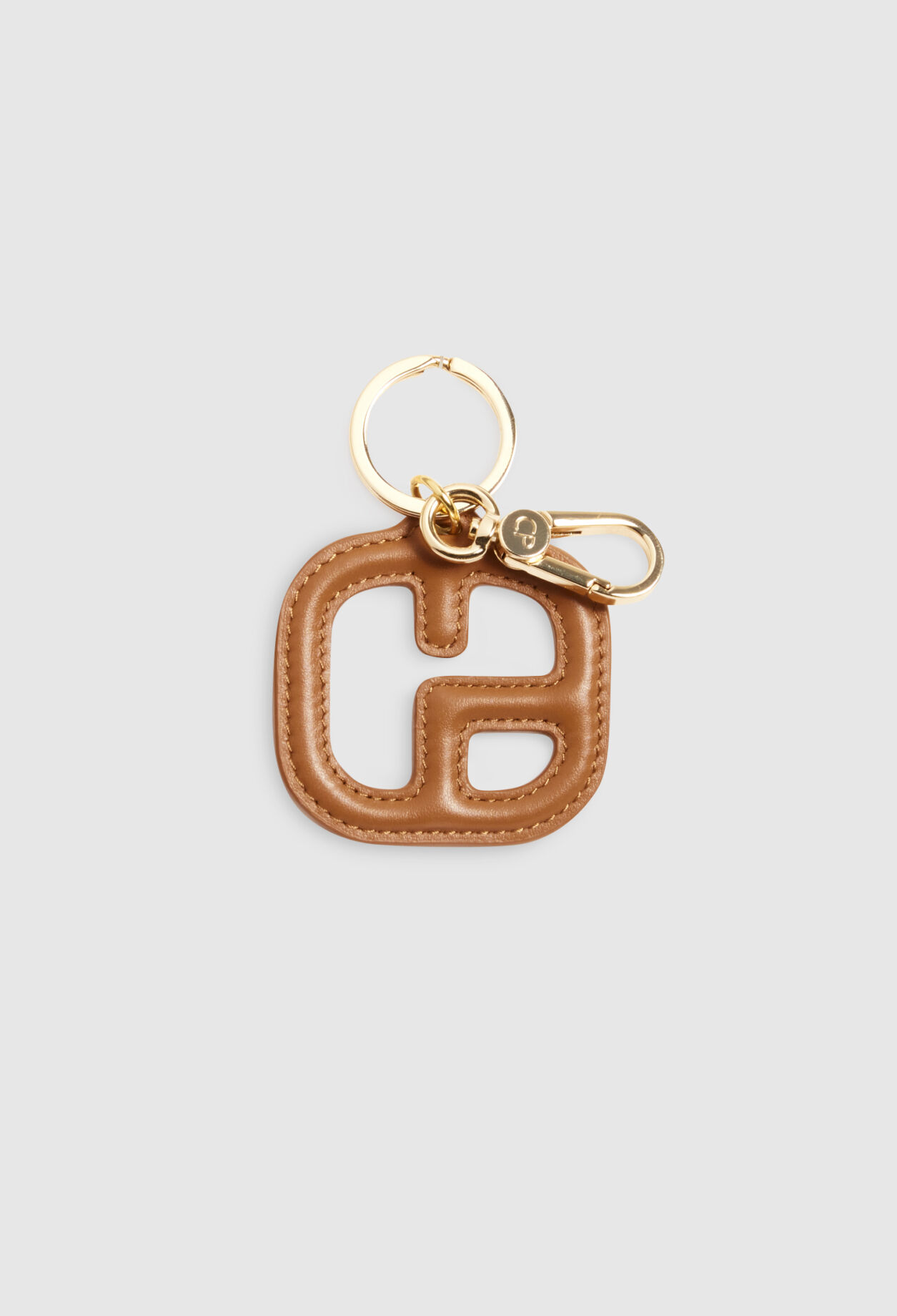 Porte clé cuir camel