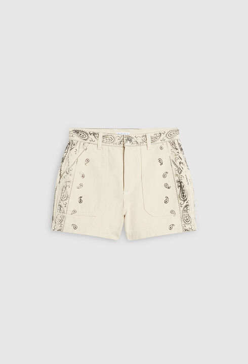 Ecowash embroidered denim shorts