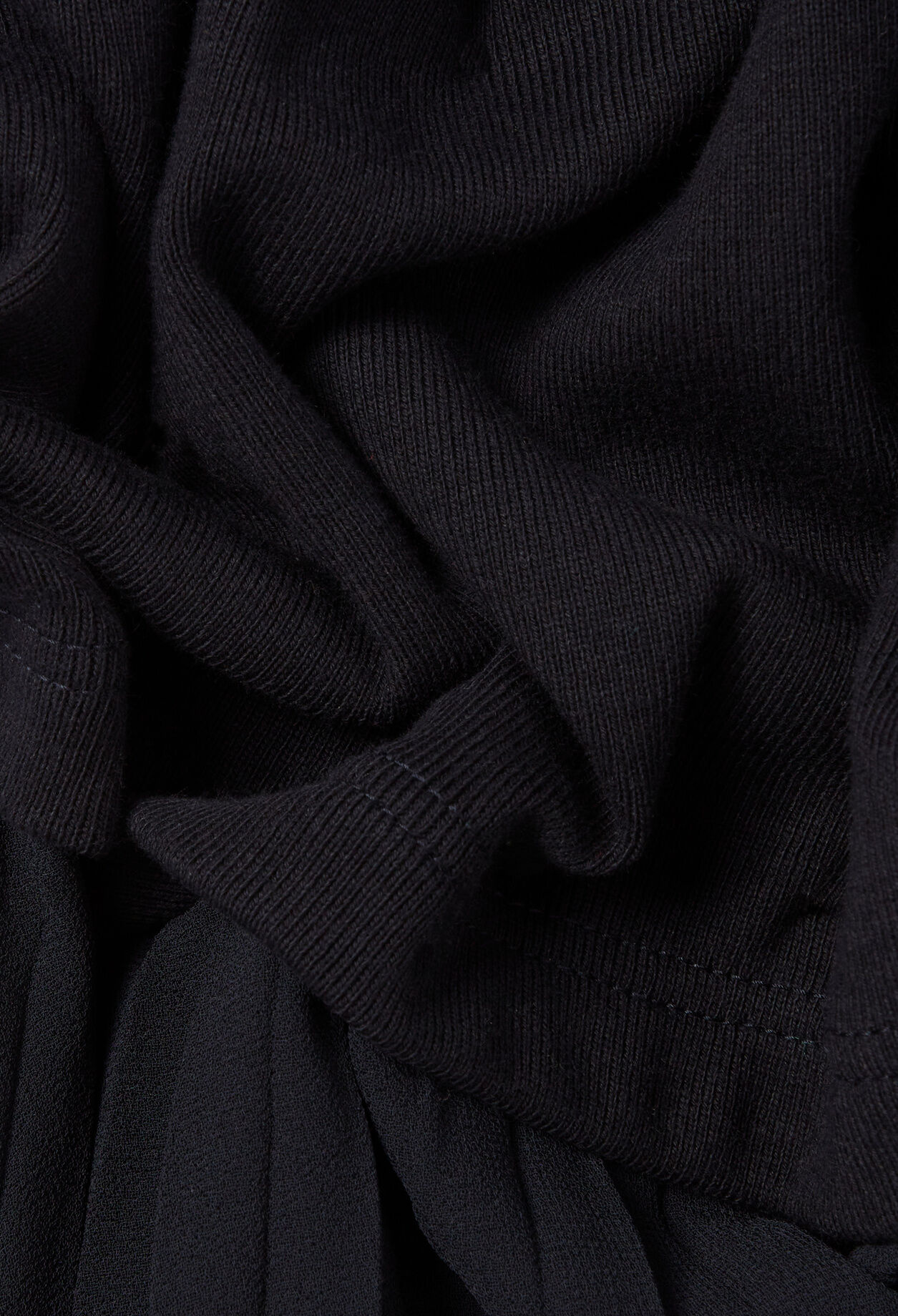 Robe midi bi-matière noire et marine 