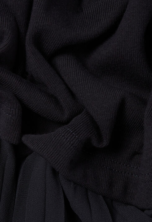 Zweifarbige Kleid in Schwarz und Marine 