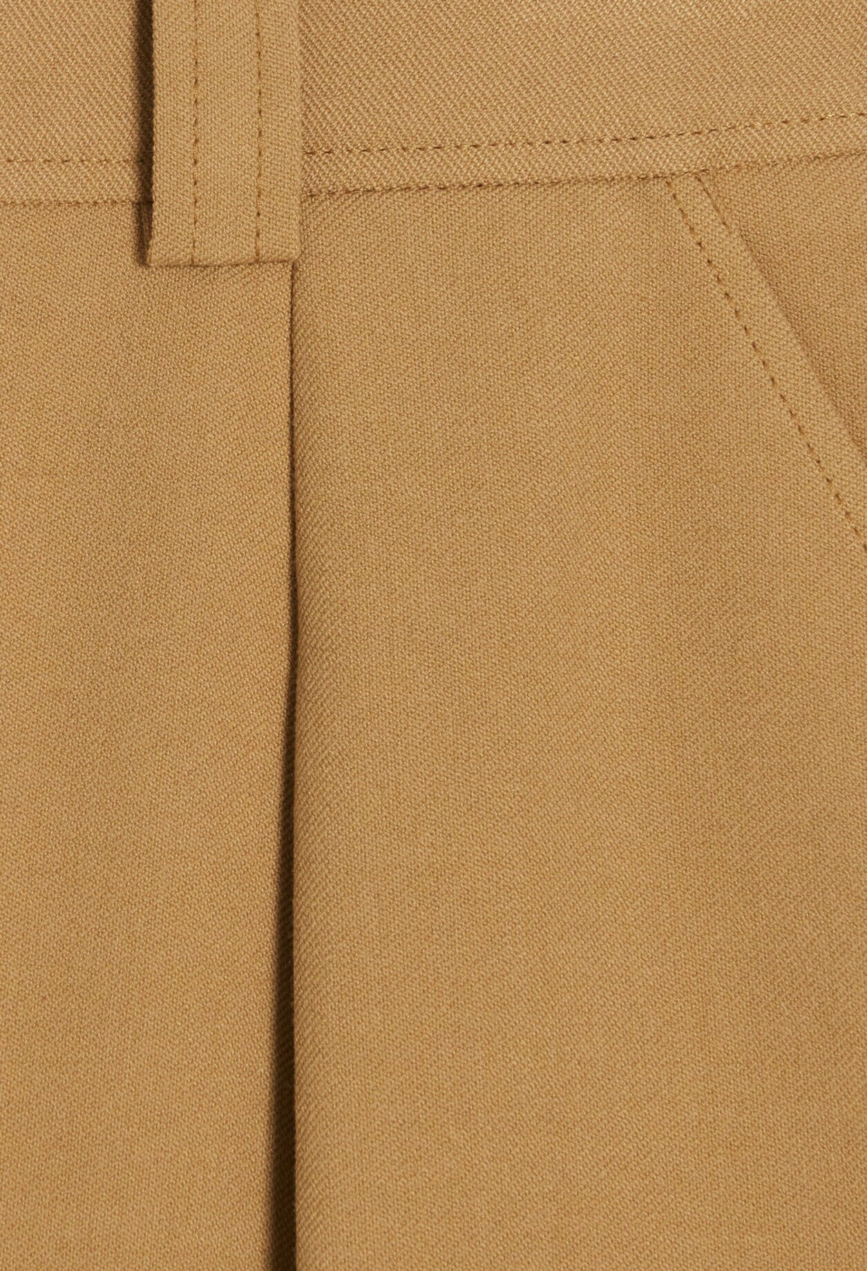 High-waisted camel shorts