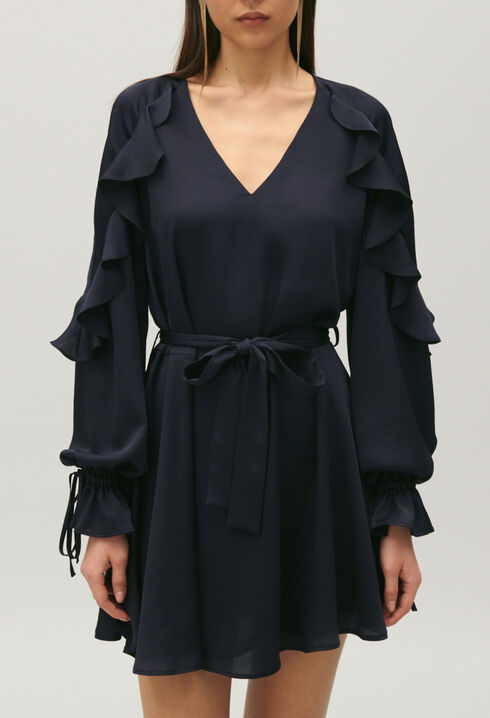 Kurzes marineblaues R&uuml;schenkleid