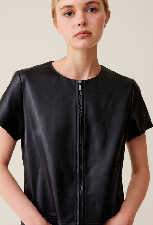 Robe cuir courte zippée