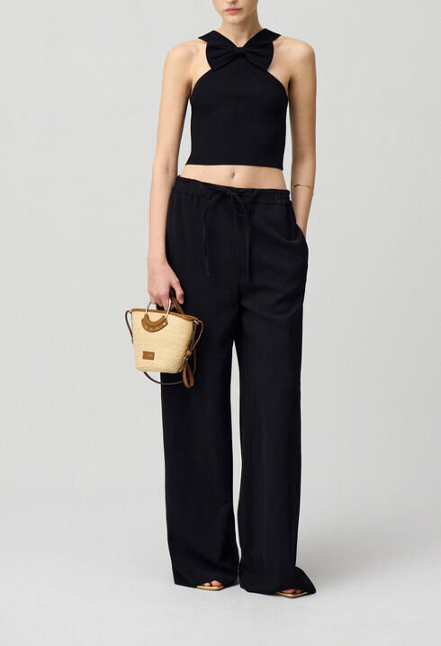 Fine knit bow top