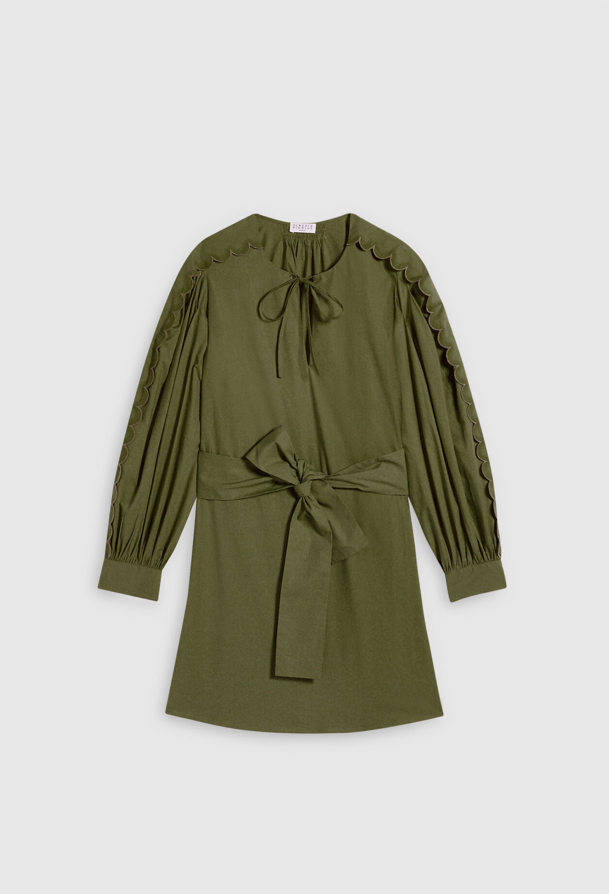 Short belted organic cotton dress
