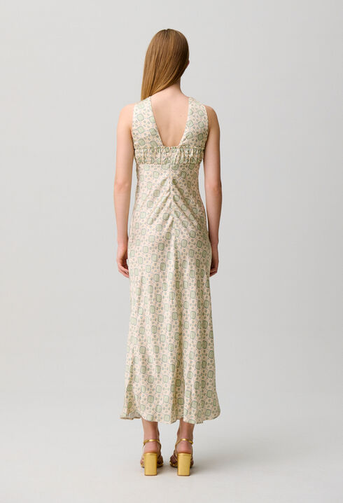 Robe satin&eacute;e motif