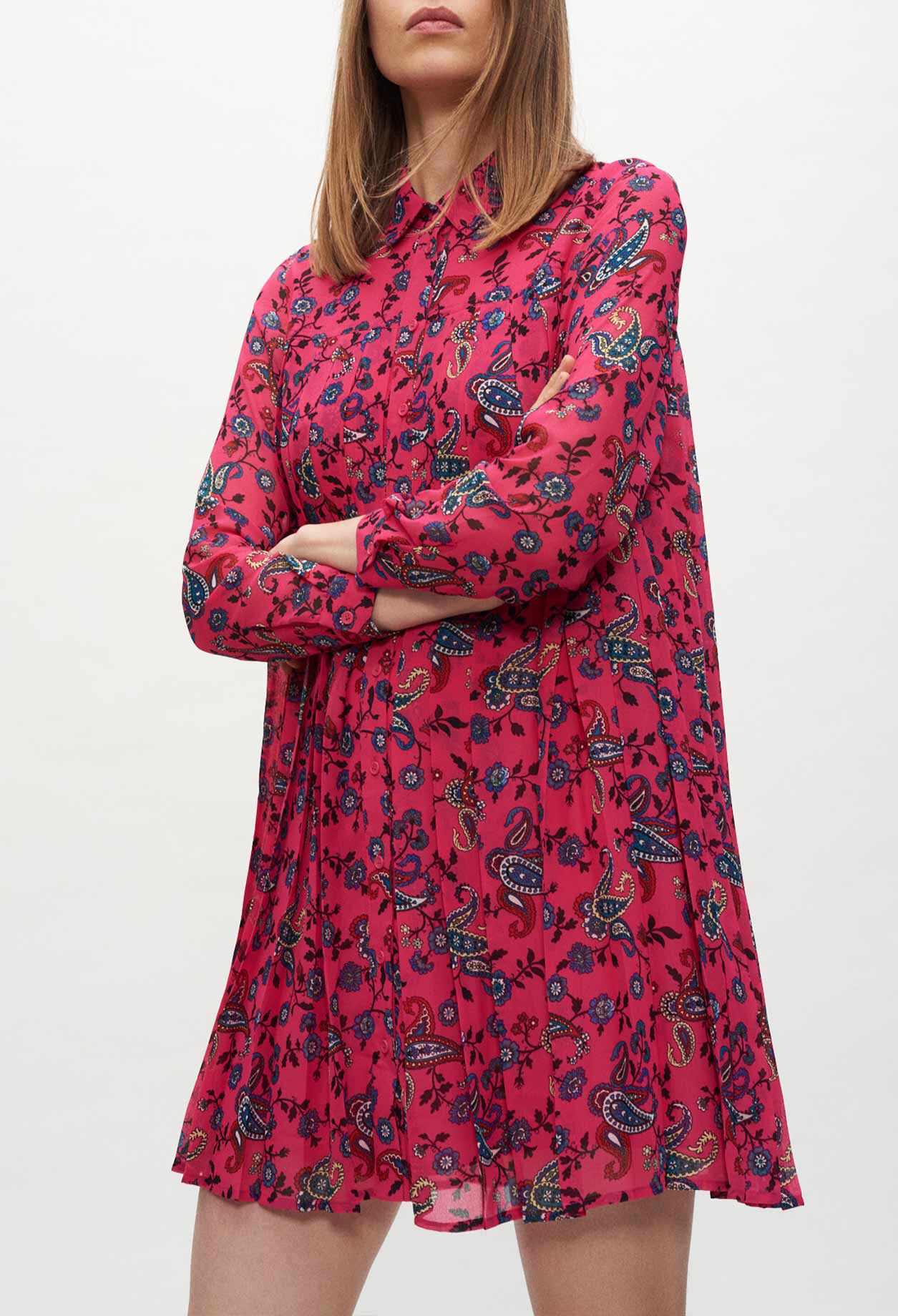 Robe chemise imprimée cachemire