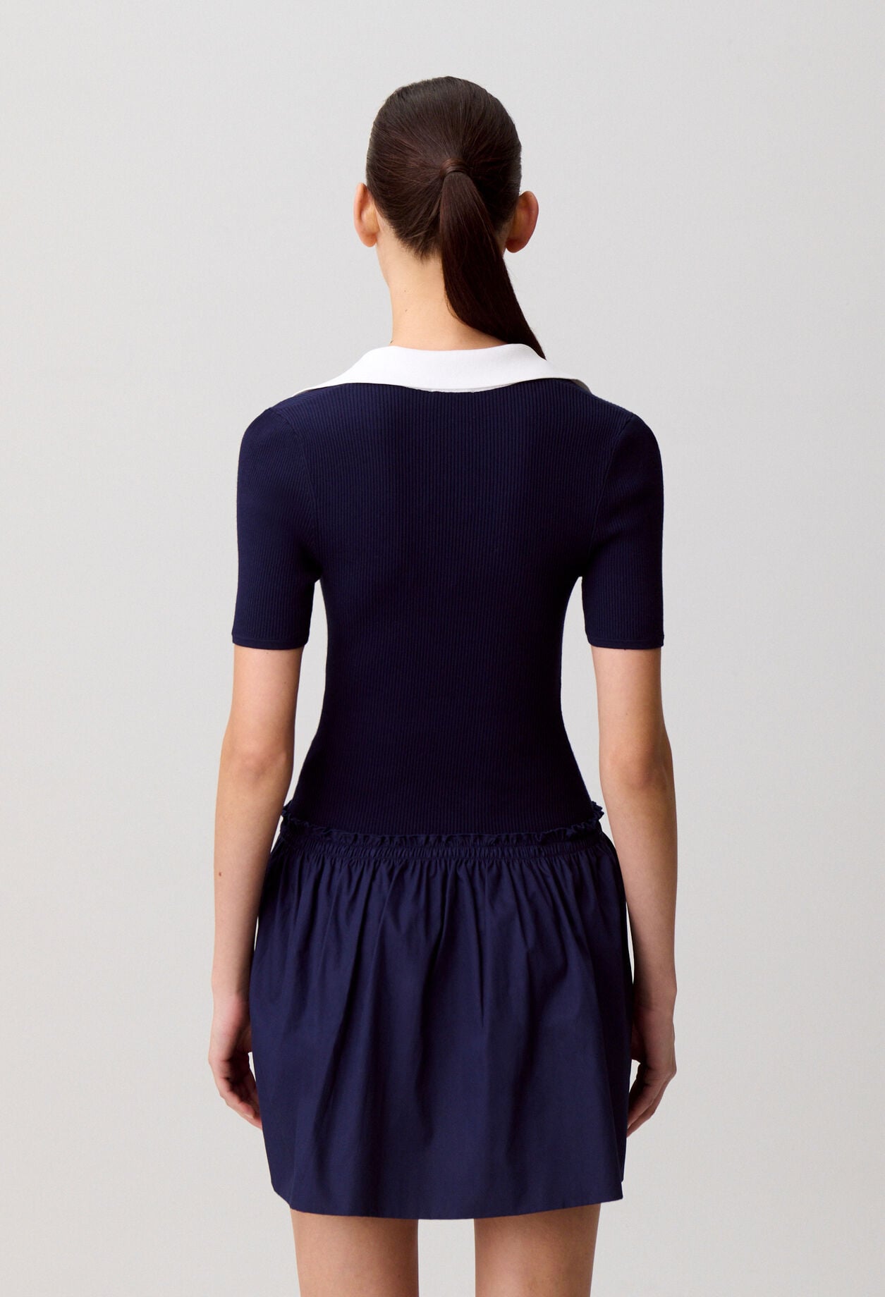 Robe bi-mati&egrave;re maille