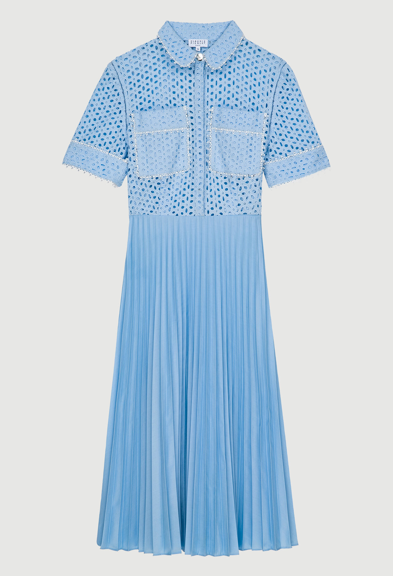 Pleated azure dress