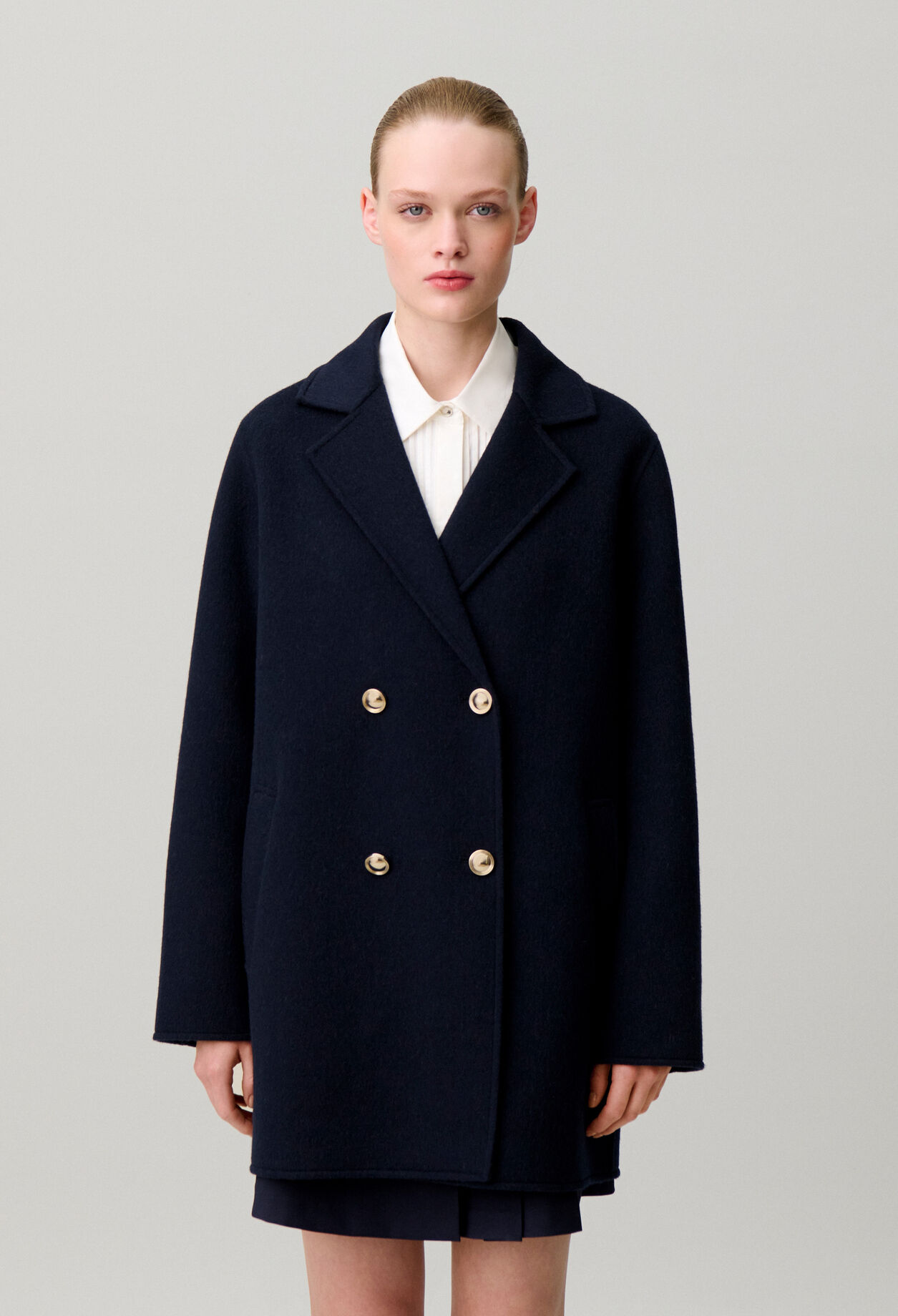 Manteau laine col tailleur