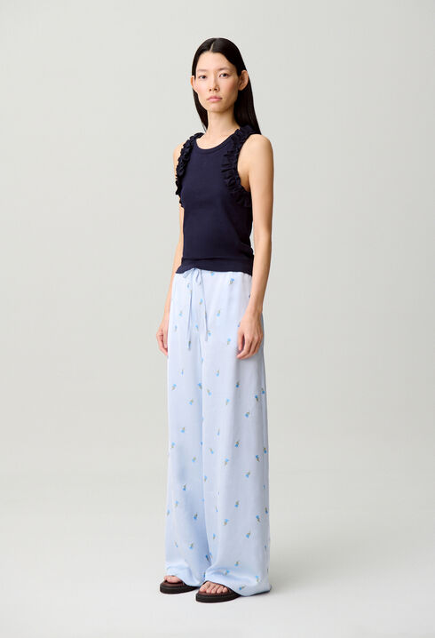 Embroidered cotton T-shirt