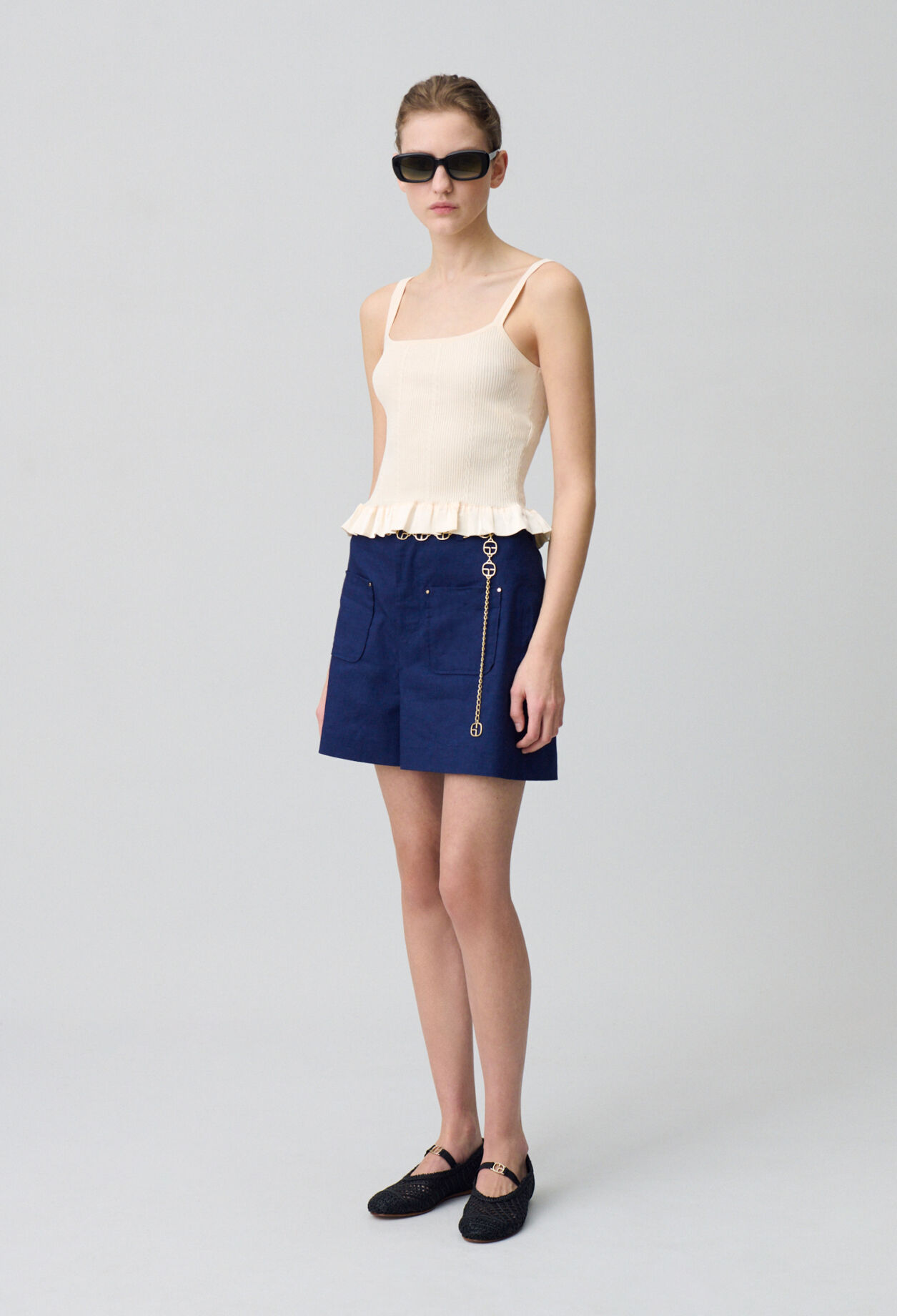 Ruffled satin top