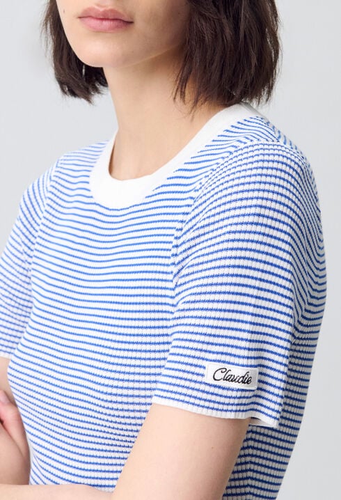 Fine-Knit Breton Stripe Top