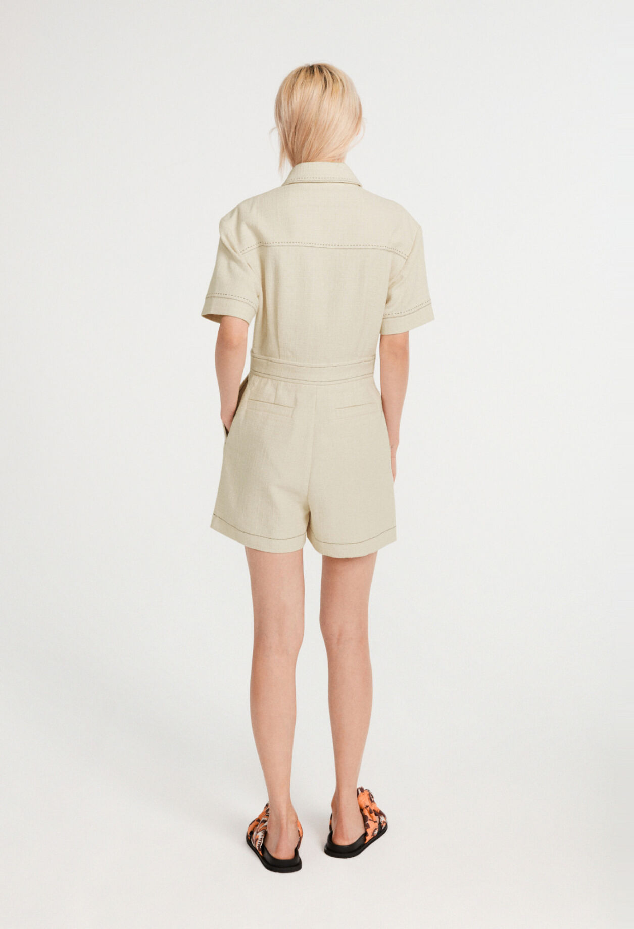 White recycled cotton playsuit