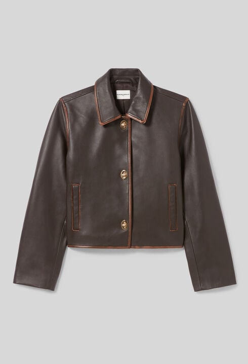 Cropped Vintage Leather Jacket
