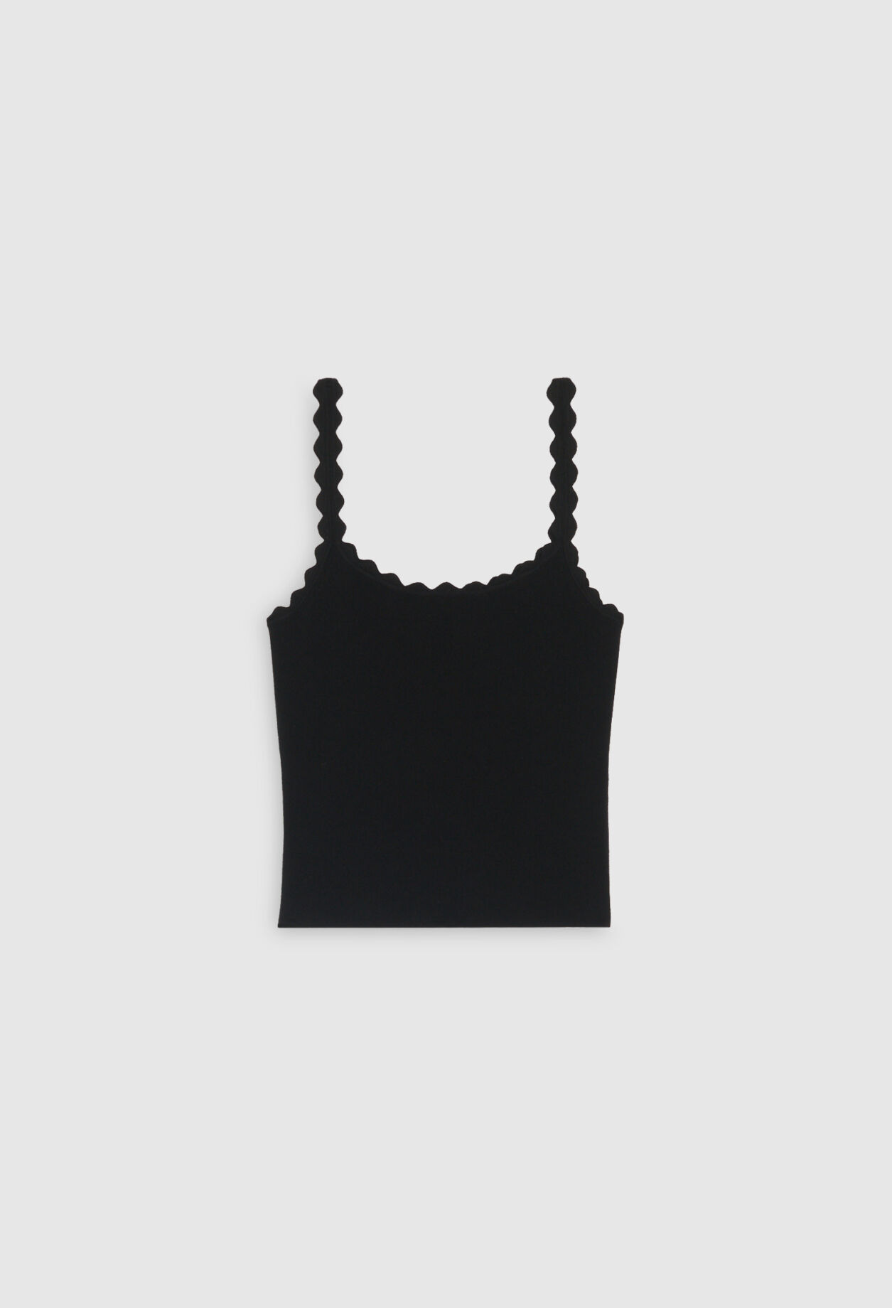 Short black knitted vest top