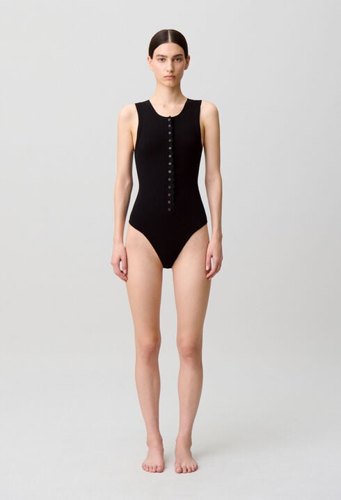 Black knit bodysuit