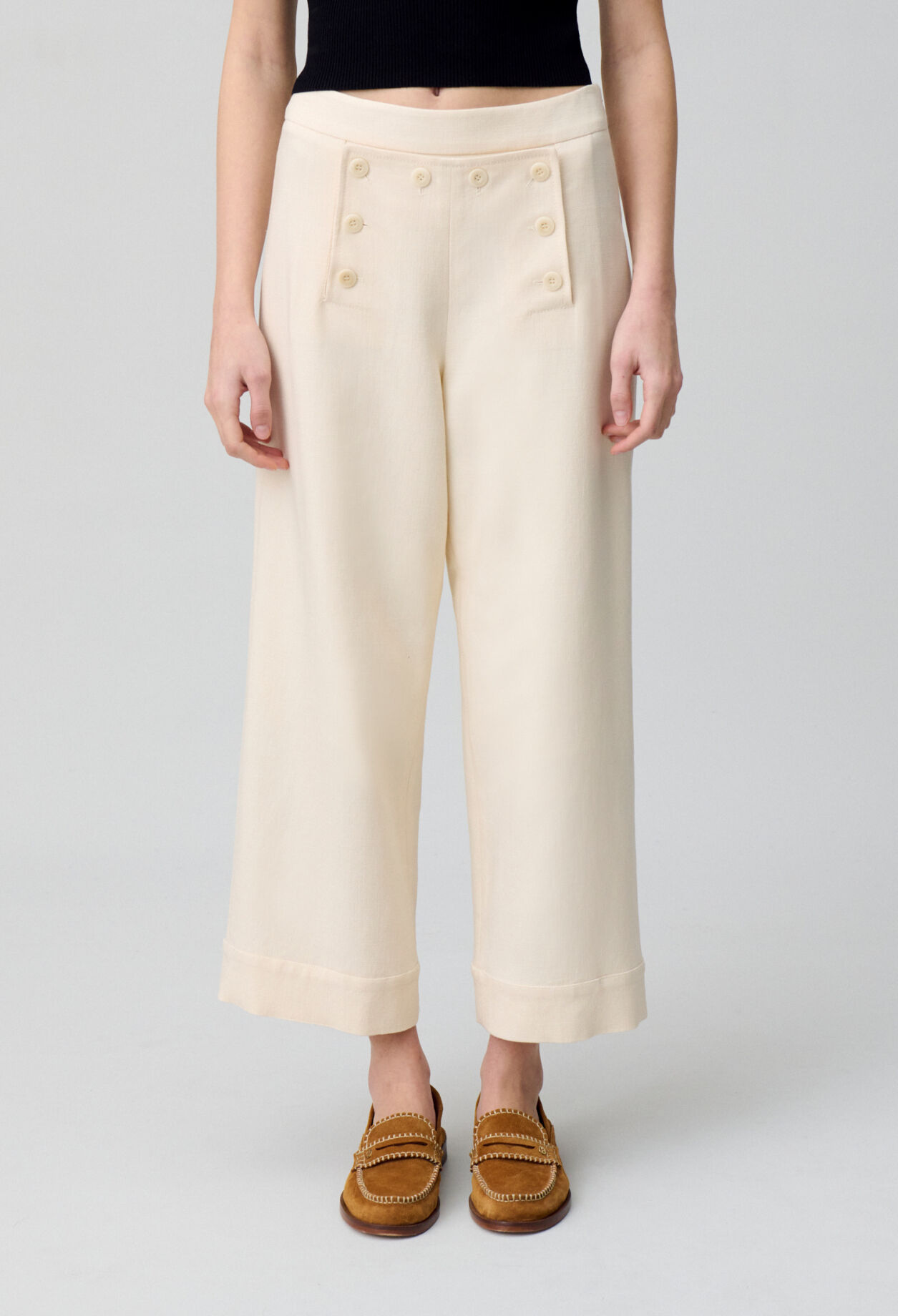 Pantalon droit à pont