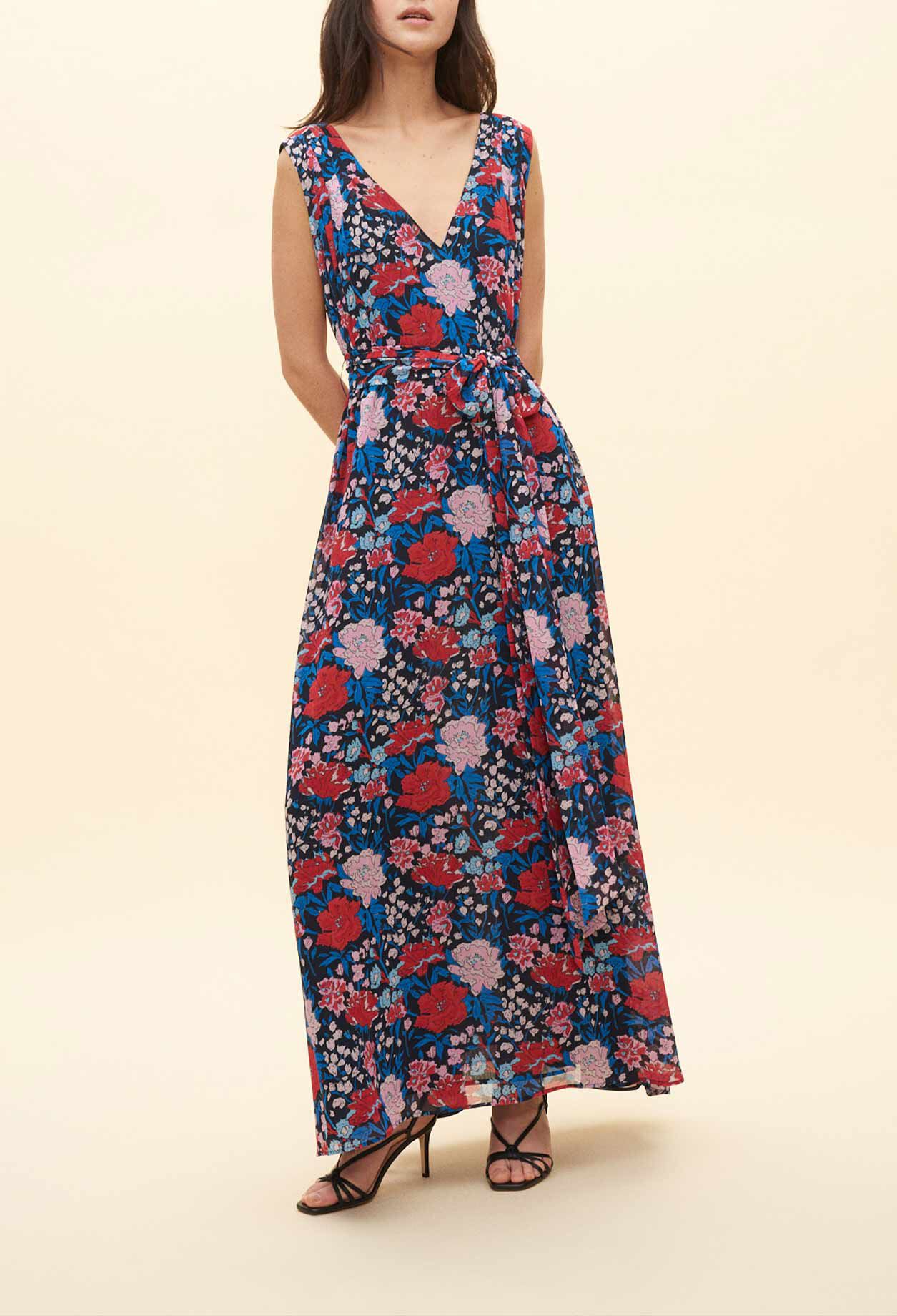 Ärmelloses Kleid mit Blumenmuster