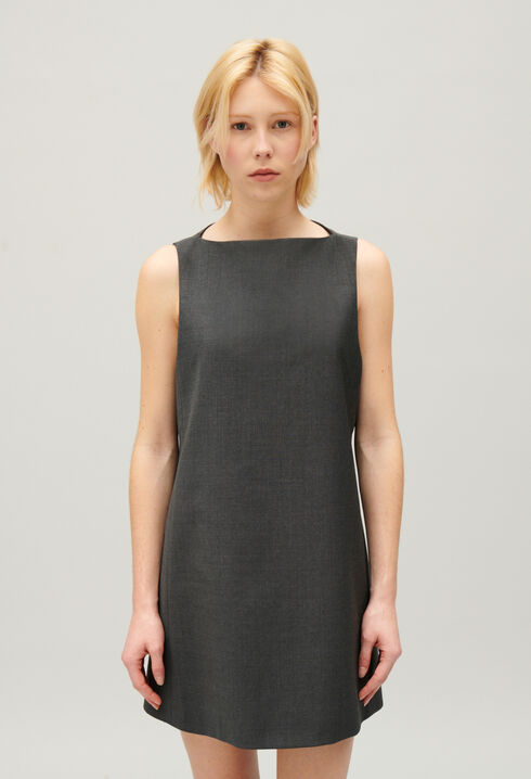 Robe courte gris chiné