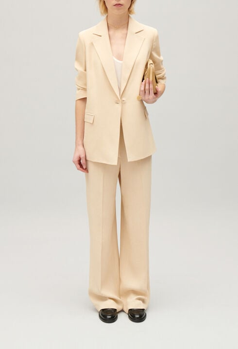Texturierter Blazer Beige