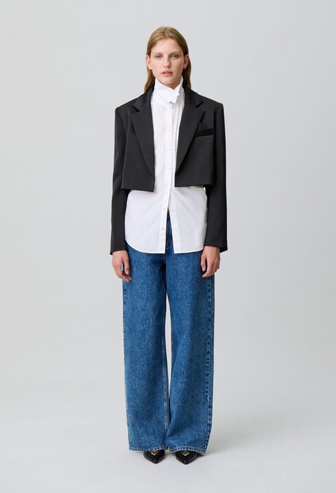 Tailored satin jacket
