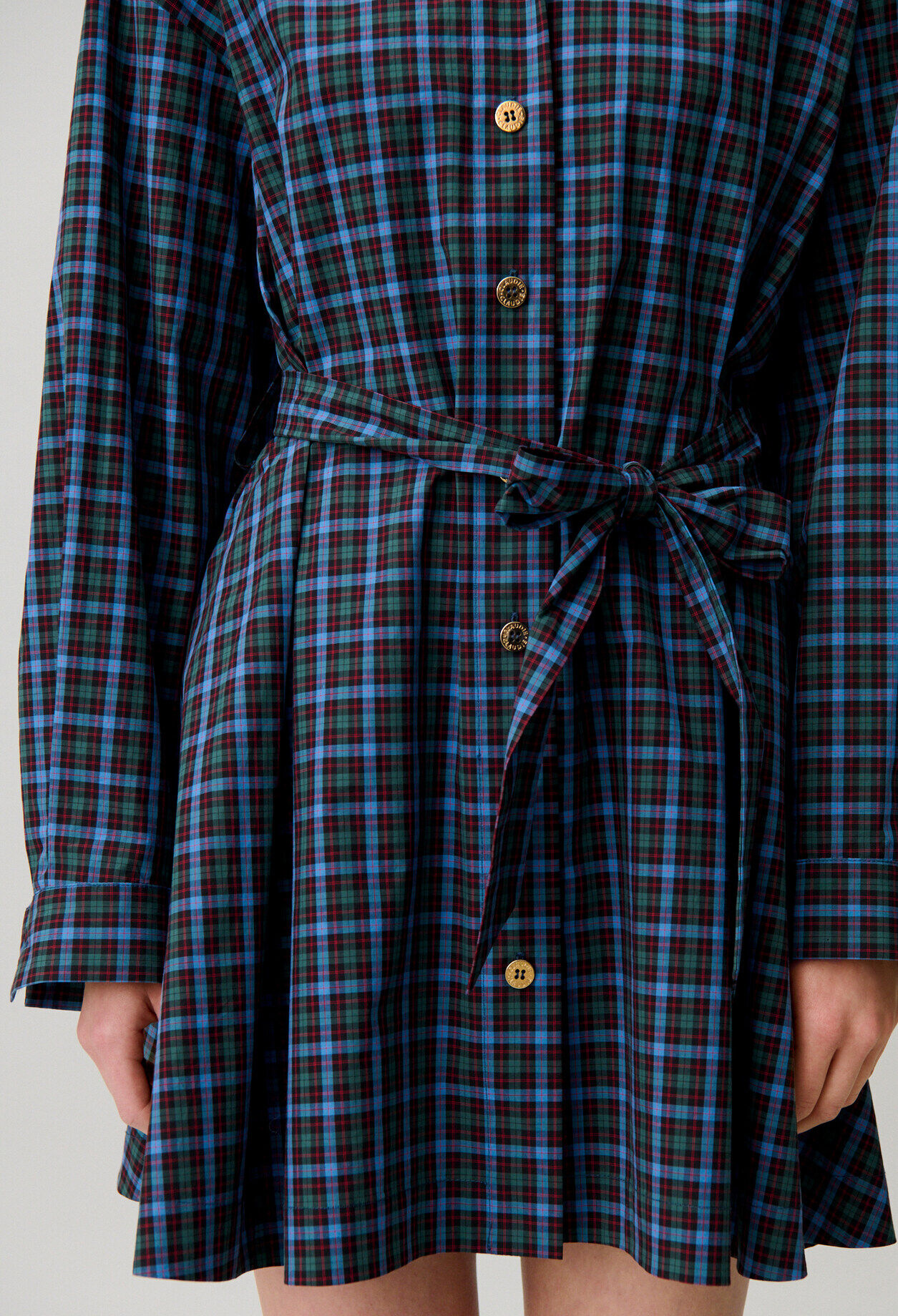 Robe chemise coton cintr&eacute;