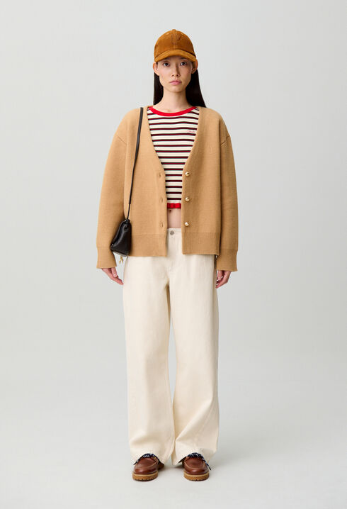 Denim-Jeans aus Baumwolle, Ecru