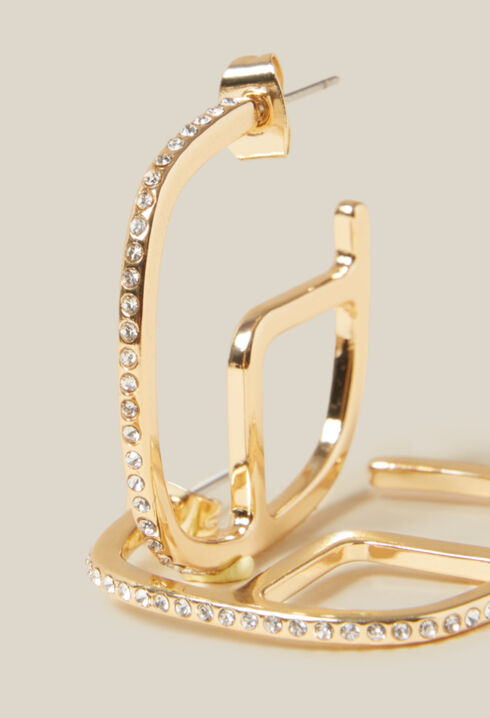 Golden brass CP hoop earrings