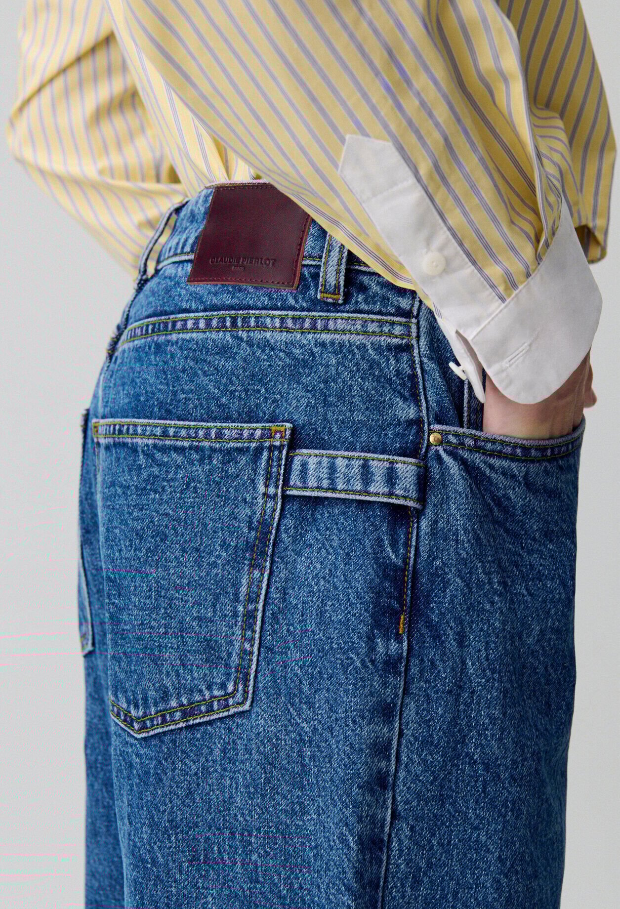 Weite gerade Jeans aus Denim