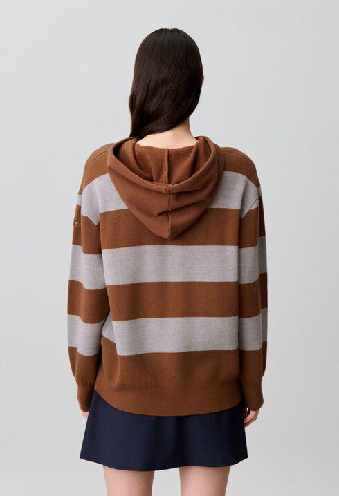 Pull large en maille ray&eacute;
